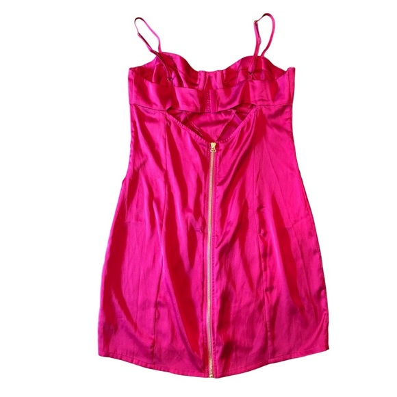 For Love & Lemons Isabella Bustier Mini Dress Red Satin Size Large (runs small) - Picture 7 of 11